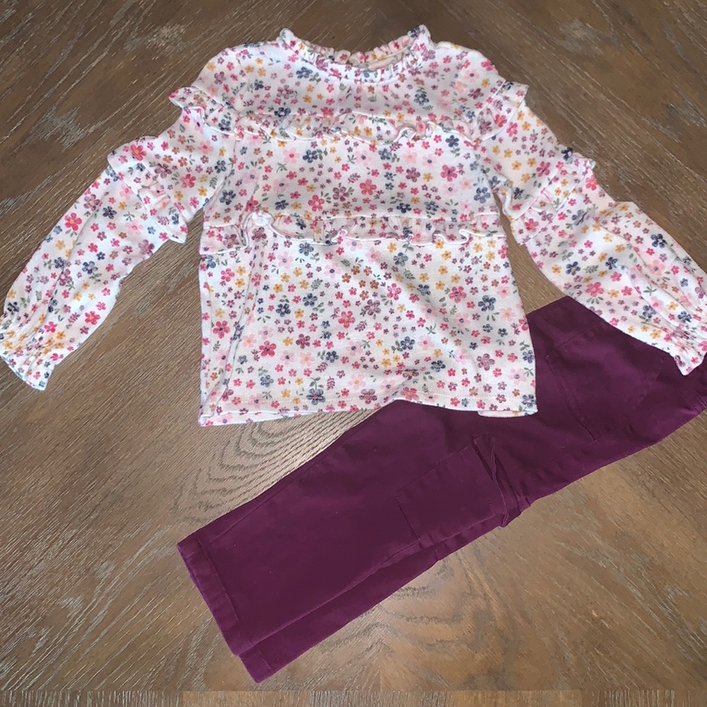 Flower top w/ purple pants